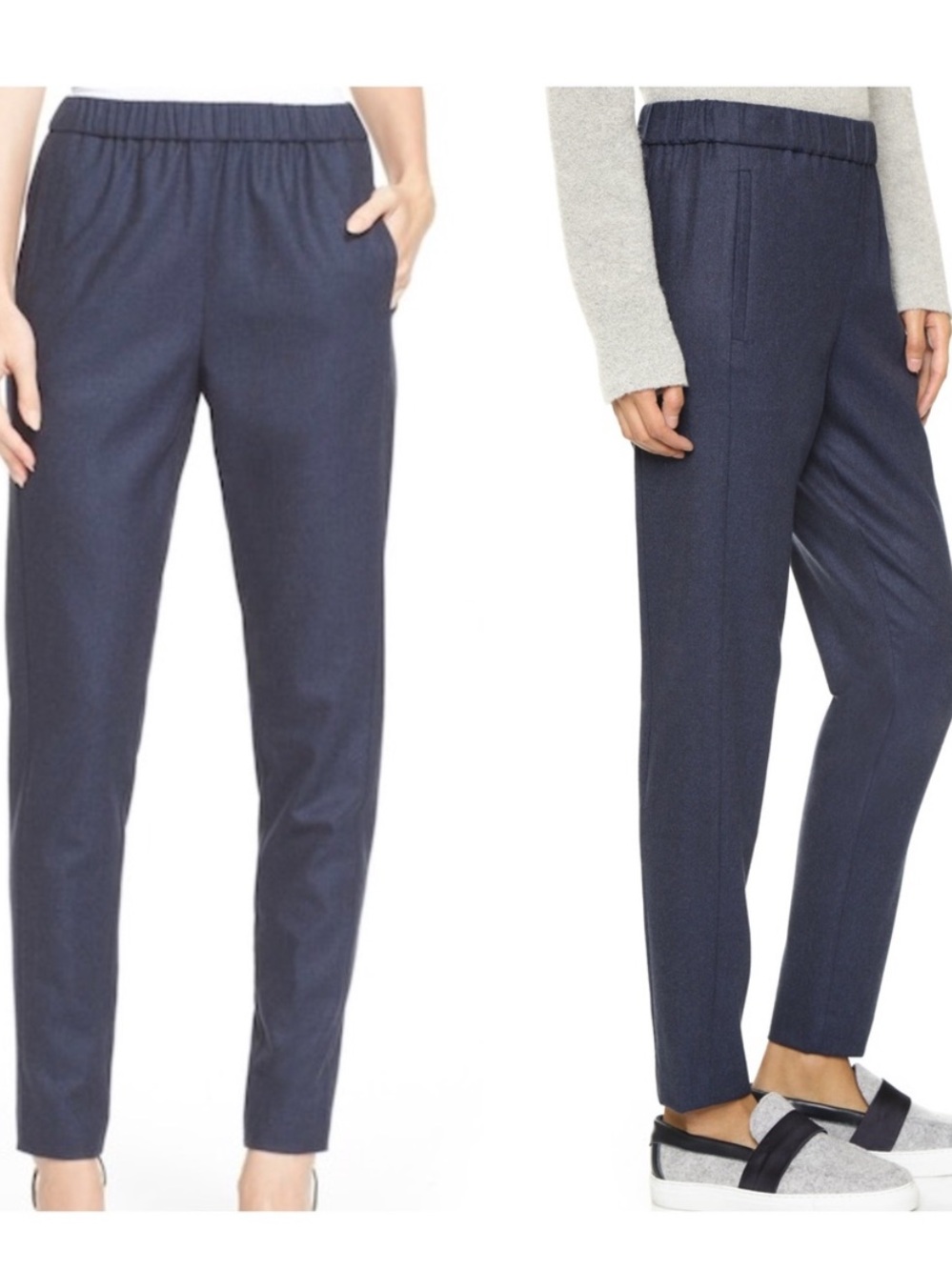 Theory Pull On Wool Blend Navy Pant Size small  Normcore